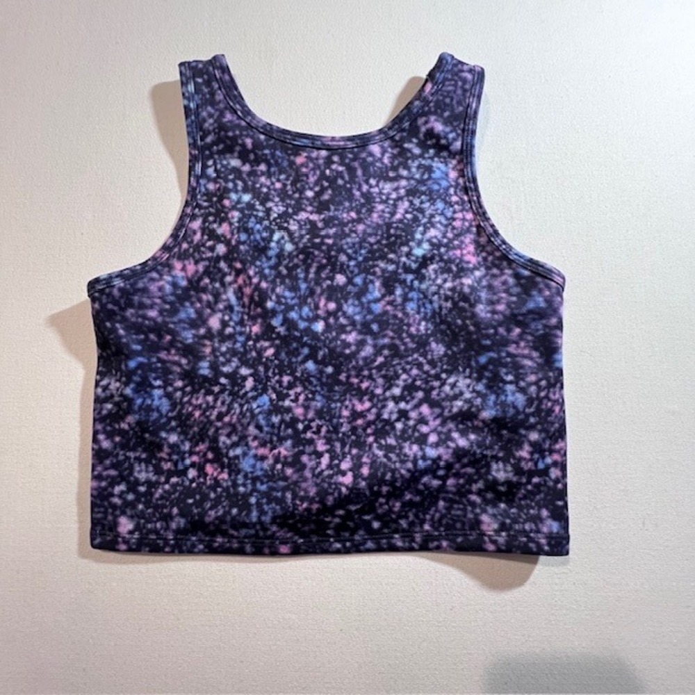 Zella Girl Crop Tank Top Girls XL 14/16 Purple Blue Galaxy Space NR466653BG